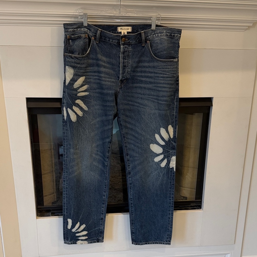 Madewell EUC Dean Easy Straight Jean Shibori Wash 32